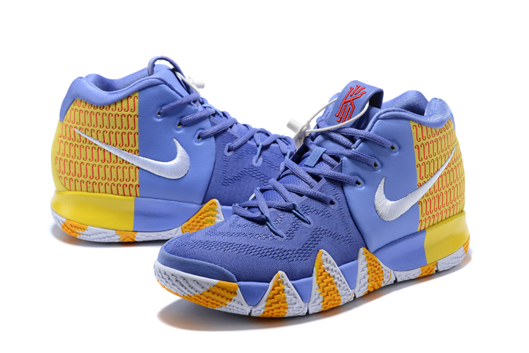 2018 Men Nike Kyrie 4 Blue Yellow Shoes - Click Image to Close